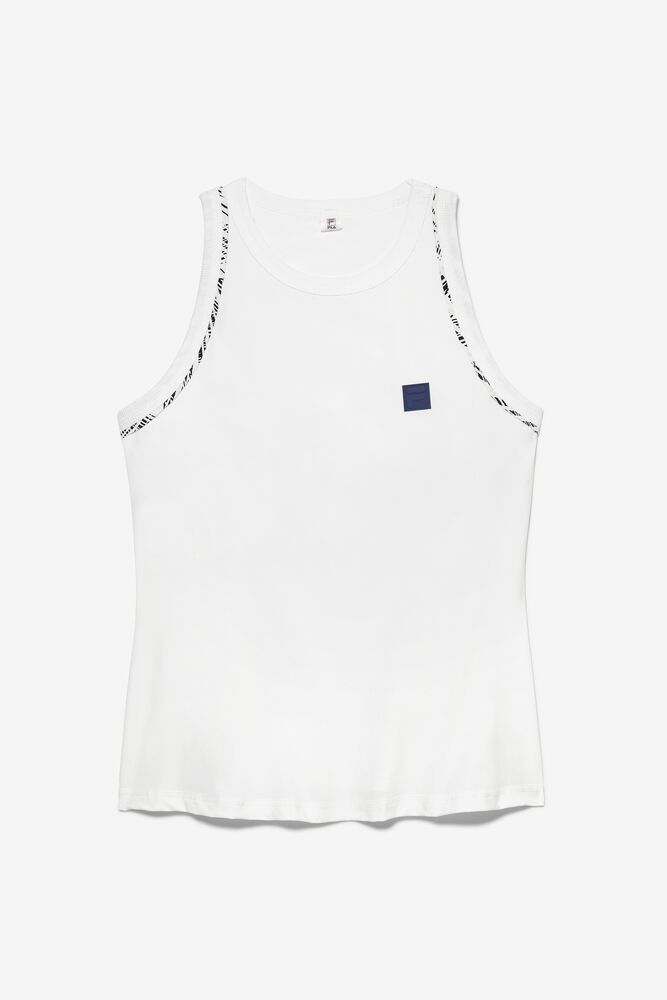 Fila Tank Top Womens White Foul Line High Neck - Ireland 32861-EXNK